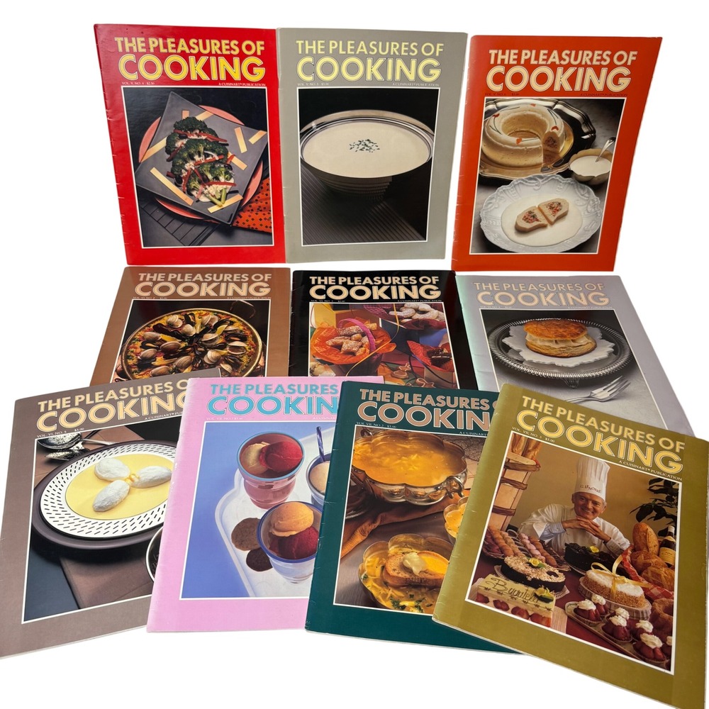 The Pleasures of Cooking Cuisinart Magazines 1983-1985 Lot 10 VTG Jacques Pepin